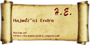 Hajmási Endre névjegykártya